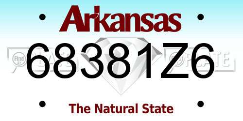 68381Z6 Arkansas License Plate