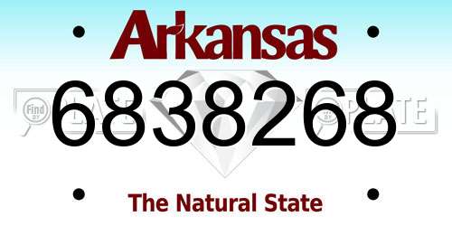 6838268 Arkansas License Plate