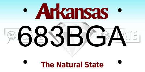 683BGA Arkansas License Plate