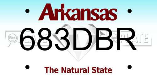 683DBR Arkansas License Plate