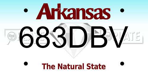683DBV Arkansas License Plate