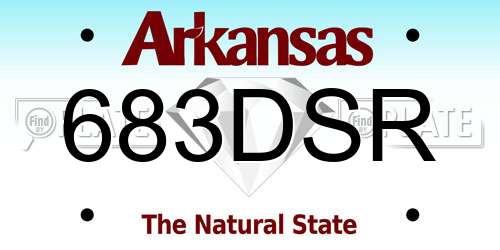 683DSR Arkansas License Plate