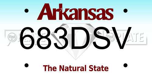 683DSV Arkansas License Plate