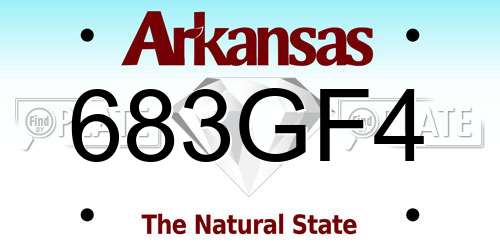 683GF4 Arkansas License Plate