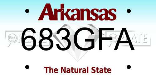 683GFA Arkansas License Plate