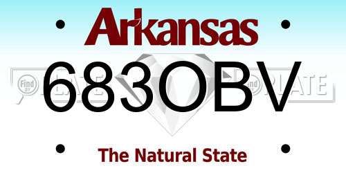 683OBV Arkansas License Plate