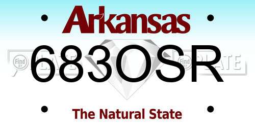 683OSR Arkansas License Plate
