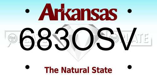 683OSV Arkansas License Plate