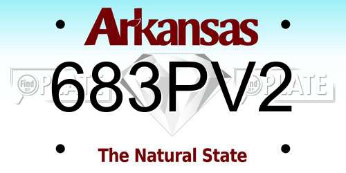 683PV2 Arkansas License Plate