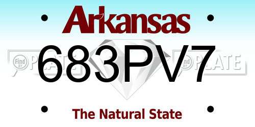 683PV7 Arkansas License Plate