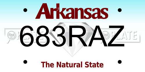 683RAZ Arkansas License Plate