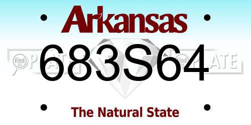 683S64 Arkansas License Plate