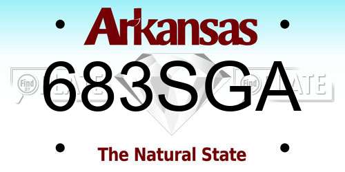 683SGA Arkansas License Plate