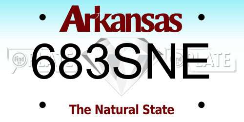 683SNE Arkansas License Plate