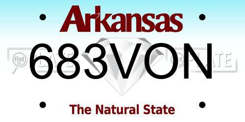 683VON Arkansas License Plate
