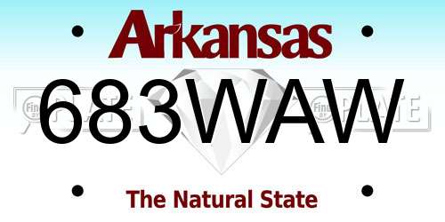 683WAW Arkansas License Plate