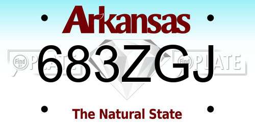 683ZGJ Arkansas License Plate