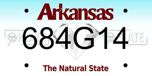 684G14 Arkansas License Plate