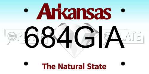 684GIA Arkansas License Plate