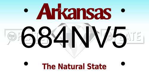 684NV5 Arkansas License Plate