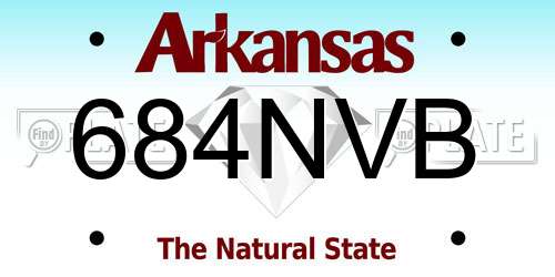 684NVB Arkansas License Plate
