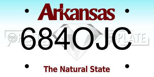 684OJC Arkansas License Plate
