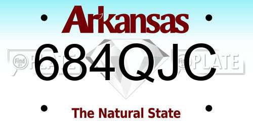 684QJC Arkansas License Plate