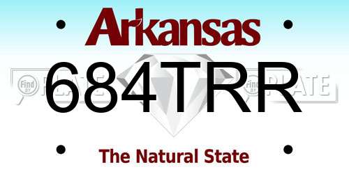 684TRR Arkansas License Plate