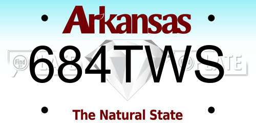 684TWS Arkansas License Plate