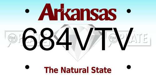 684VTV Arkansas License Plate