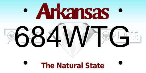 684WTG Arkansas License Plate