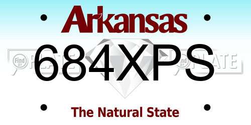 684XPS Arkansas License Plate