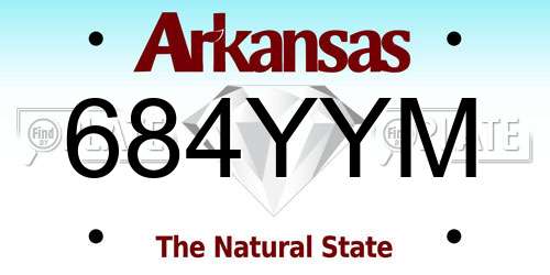 684YYM Arkansas License Plate