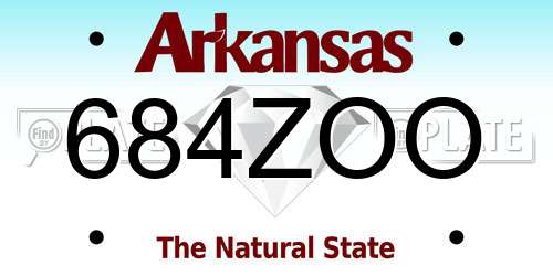 684ZOO Arkansas License Plate