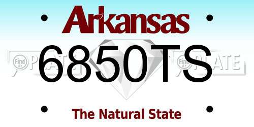 6850TS Arkansas License Plate