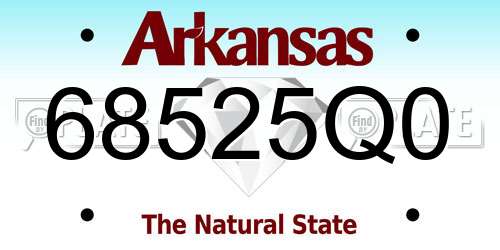 68525Q0 Arkansas License Plate