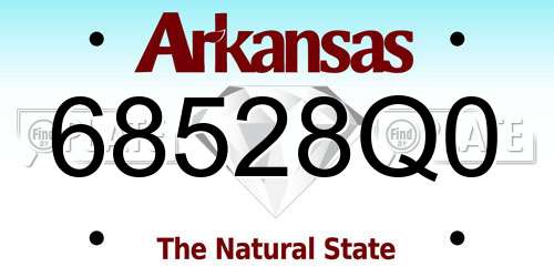 68528Q0 Arkansas License Plate