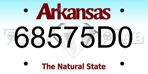 68575D0 Arkansas License Plate
