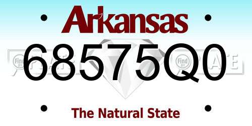 68575Q0 Arkansas License Plate