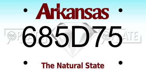 685D75 Arkansas License Plate