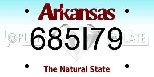 685I79 Arkansas License Plate