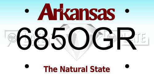 685OGR Arkansas License Plate