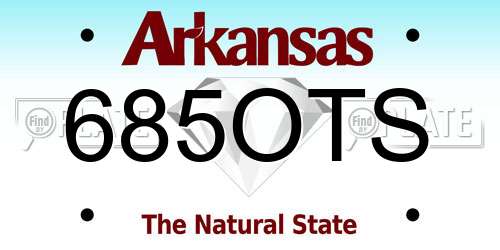 685OTS Arkansas License Plate