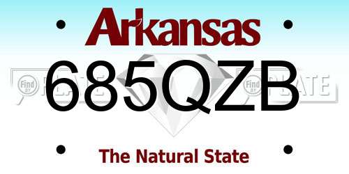 685QZB Arkansas License Plate