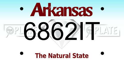 6862IT Arkansas License Plate