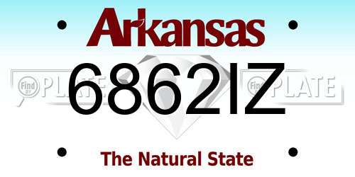 6862IZ Arkansas License Plate