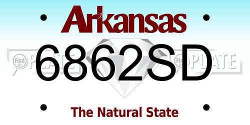 6862SD Arkansas License Plate