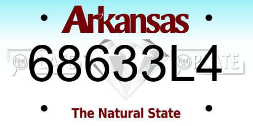 68633L4 Arkansas License Plate
