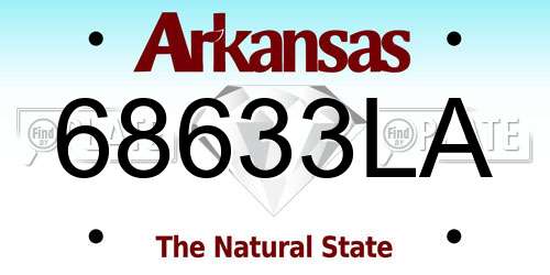 68633LA Arkansas License Plate