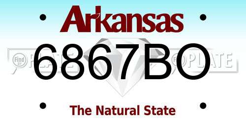 6867BO Arkansas License Plate